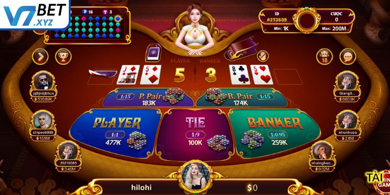 Cửa cược chính trong game Baccarat online