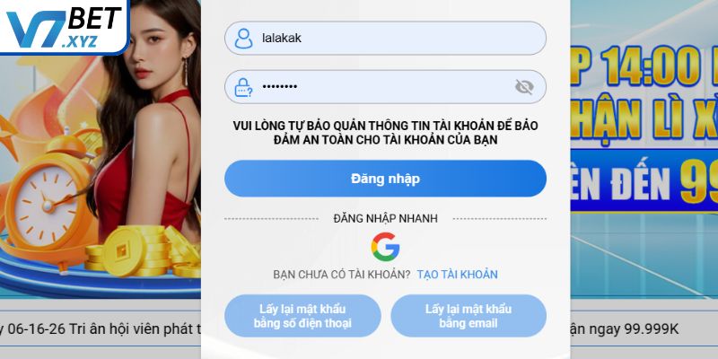 Các bước đăng nhập trên web
